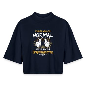 Demolition Commander Spell - Boxy Women's Recycled 1/2 Sleeved T-Shirt by Stanley/Stella - navy - Front - AI Model Female 172 light (172cm)