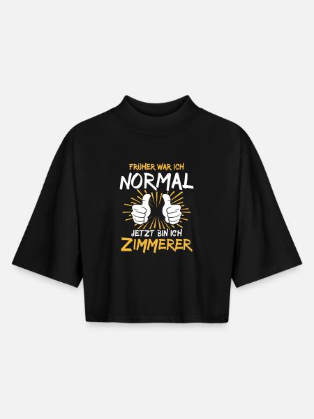 Zimmerer Spruch - Boxy Women's Recycled 1/2 Sleeved T-Shirt by Stanley/Stella - black