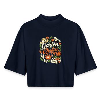 Garten Chefin Gärtnerin Geschenk - Boxy Women's Recycled 1/2 Sleeved T-Shirt by Stanley/Stella - navy - Front - AI Model Female 172 light (172cm)