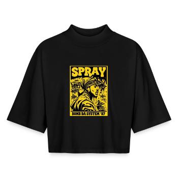 Bombe Spray Da System 87 - T-shirt femme coupe boxy recyclé manches mi-longues Stanley/Stella - noir - Devant - AI Model Female 172 light (172cm)