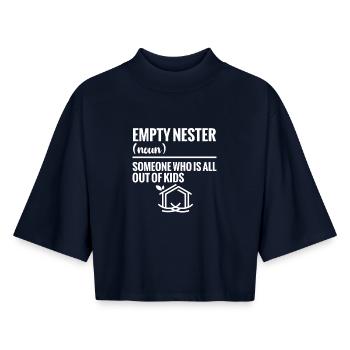 Empty Nester High School Absolvent Sohn Emtpy Nester - Boxy Frauen Recyceltes 1/2 Sleeved T-Shirt by Stanley/Stella - Navy - Vorne - AI Model Female 172 light (172cm)