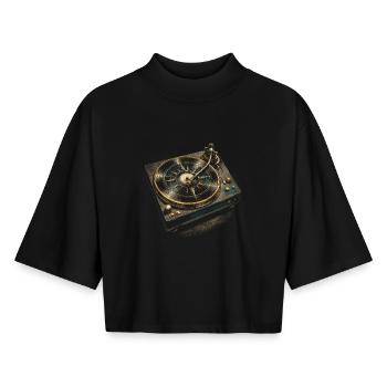 Disques vinyles de collection Vinyl Vinyl Collections - T-shirt femme coupe boxy recyclé manches mi-longues Stanley/Stella - noir - Devant - AI Model Female 172 light (172cm)