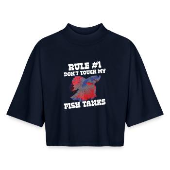 Besitzer eines Betta-Aquariums, Aquarist, Siamese-Kämpfe - Boxy Frauen Recyceltes 1/2 Sleeved T-Shirt by Stanley/Stella - Navy - Vorne - AI Model Female 172 light (172cm)