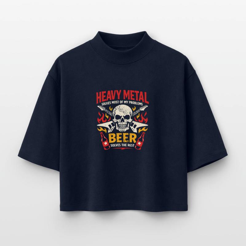 Heavy Metal solves my problems - Bier Spruch Boxy Frauen Recyceltes 1/2 Sleeved T-Shirt by Stanley/Stella