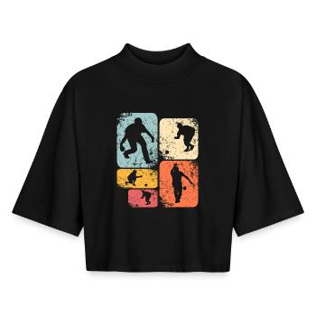 Kegeln - Boxy Frauen Recyceltes 1/2 Sleeved T-Shirt by Stanley/Stella - Schwarz - Vorne - AI Model Female 172 light (172cm)