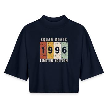 Anniversary 1996 - 30 years - Boxy Women's Recycled 1/2 Sleeved T-Shirt by Stanley/Stella - navy - Front - AI Model Female 172 light (172cm)