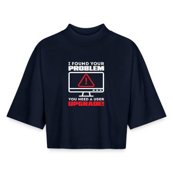 I found the problem User Upgrade - Boxy Women's Recycled 1/2 Sleeved T-Shirt by Stanley/Stella - navy - Front - AI Model Female 172 light (172cm)