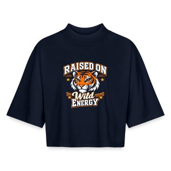 Tiger Wild Energy - Boxy Frauen Recyceltes 1/2 Sleeved T-Shirt by Stanley/Stella - Navy - Vorne - AI Model Female 172 light (172cm)