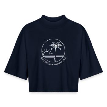 Girls On Tour Mallorca 2026 (Garantie du prix le plus bas) - T-shirt femme coupe boxy recyclé manches mi-longues Stanley/Stella - marine - Devant - AI Model Female 172 light (172cm)