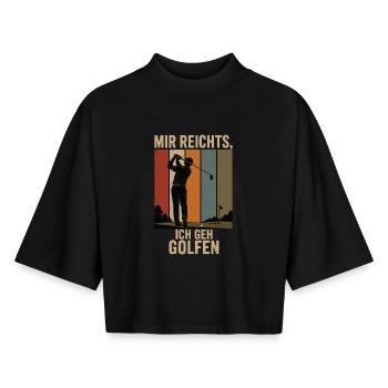 I've Had Enough I'm Going Golfing Retro Golfer Shirt - Boxy Women's Recycled 1/2 Sleeved T-Shirt by Stanley/Stella - black - Front - AI Model Female 172 light (172cm)