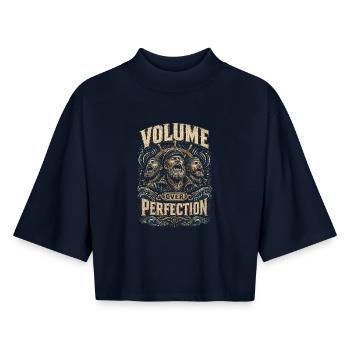Shanty Choir Sea Salon Songs Volume Over Perfection - Boxy Women's Recycled 1/2 Sleeved T-Shirt by Stanley/Stella - navy - Front - AI Model Female 172 light (172cm)