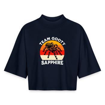 Team Gooty Saphir Tarantel - Boxy Frauen Recyceltes 1/2 Sleeved T-Shirt by Stanley/Stella - Navy - Vorne - AI Model Female 172 light (172cm)