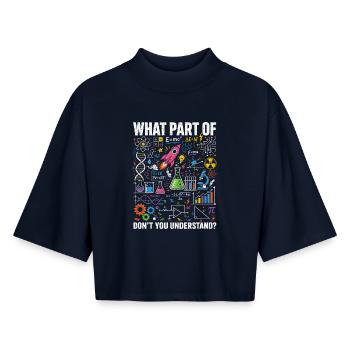 Chemise de la Physique Mathématiques Sciences - T-shirt femme coupe boxy recyclé manches mi-longues Stanley/Stella - marine - Devant - AI Model Female 172 light (172cm)