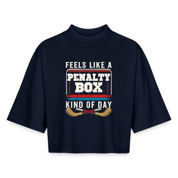 Hockey Lovers - Boxy Women's Recycled 1/2 Sleeved T-Shirt by Stanley/Stella - navy - Front - AI Model Female 172 light (172cm)