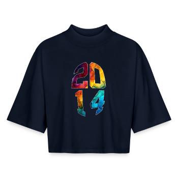 12 JAHRE ALT 2014 12. GEBURTSTAG - Boxy Frauen Recyceltes 1/2 Sleeved T-Shirt by Stanley/Stella - Navy - Vorne - AI Model Female 172 light (172cm)