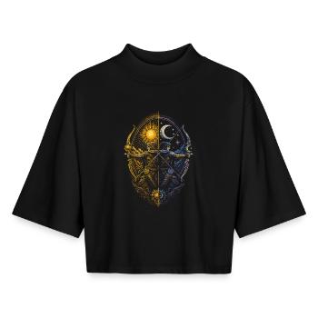 Archery Archer - Boxy Women's Recycled 1/2 Sleeved T-Shirt by Stanley/Stella - black - Front - AI Model Female 172 light (172cm)