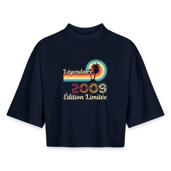 Legendary 2009, Limited Edition - Boxy Women's Recycled 1/2 Sleeved T-Shirt by Stanley/Stella - navy - Front - AI Model Female 172 light (172cm)