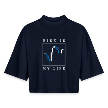 Day Trader Stock Forex Trading - Boxy Women's Recycled 1/2 Sleeved T-Shirt by Stanley/Stella - navy - Front - AI Model Female 172 light (172cm)
