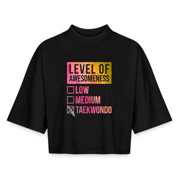 Taekwondo - Boxy Frauen Recyceltes 1/2 Sleeved T-Shirt by Stanley/Stella - Schwarz - Vorne - AI Model Female 172 light (172cm)