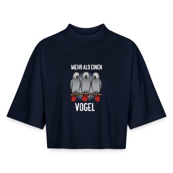 Mehr als einen Vogel Graupapagei Papagei Papageien - Boxy Frauen Recyceltes 1/2 Sleeved T-Shirt by Stanley/Stella - Navy - Vorne - AI Model Female 172 light (172cm)