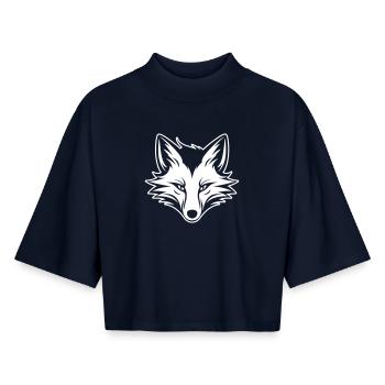 Fuchs Kopf - Boxy Frauen Recyceltes 1/2 Sleeved T-Shirt by Stanley/Stella - Navy - Vorne - AI Model Female 172 light (172cm)