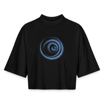 cercle - T-shirt femme coupe boxy recyclé manches mi-longues Stanley/Stella - noir - Devant - AI Model Female 172 light (172cm)