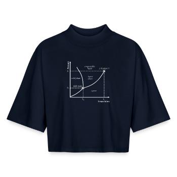 Thermodynamique du diagramme de phase à triple point : nerd - T-shirt femme coupe boxy recyclé manches mi-longues Stanley/Stella - marine - Devant - AI Model Female 172 light (172cm)