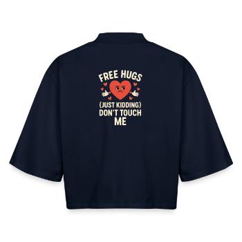 Anti-Valentine vibe - Boxy Women's Recycled 1/2 Sleeved T-Shirt by Stanley/Stella - navy - Back - AI Model Female 172 light (172cm)