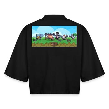 Émission Pixel du Gymnase Paysan - T-shirt femme coupe boxy recyclé manches mi-longues Stanley/Stella - noir - Dos - AI Model Female 172 light (172cm)