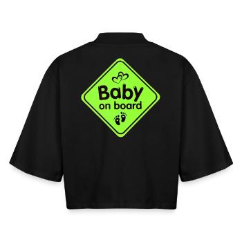 naissance, bébé, enfant - T-shirt femme coupe boxy recyclé manches mi-longues Stanley/Stella - noir - Dos - AI Model Female 172 light (172cm)