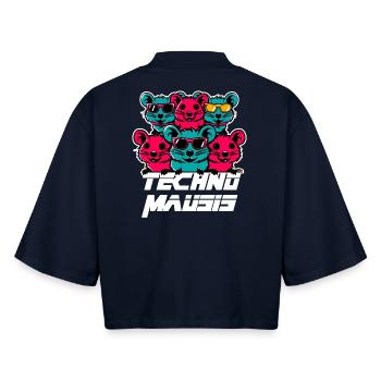 Techno Mausis - Boxy Frauen Recyceltes 1/2 Sleeved T-Shirt by Stanley/Stella - Navy - Hinten - AI Model Female 172 light (172cm)
