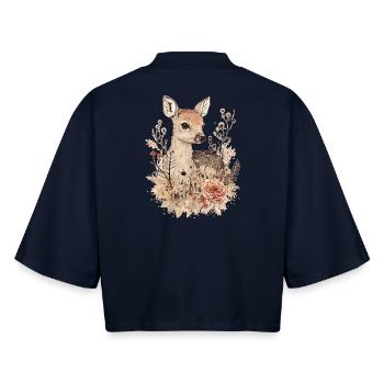 Fauve fauve - T-shirt femme coupe boxy recyclé manches mi-longues Stanley/Stella - marine - Dos - AI Model Female 172 light (172cm)