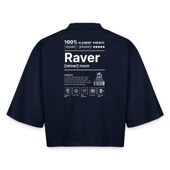 Raver Lifestyle White - Boxy Women's Recycled 1/2 Sleeved T-Shirt by Stanley/Stella - navy - Back - AI Model Female 172 light (172cm)