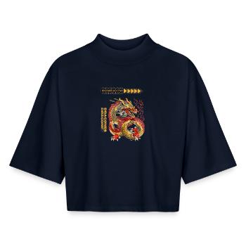Dragon Slayer - Boxy Women's Recycled 1/2 Sleeved T-Shirt by Stanley/Stella - navy - Front - AI Model Female 172 light (172cm)