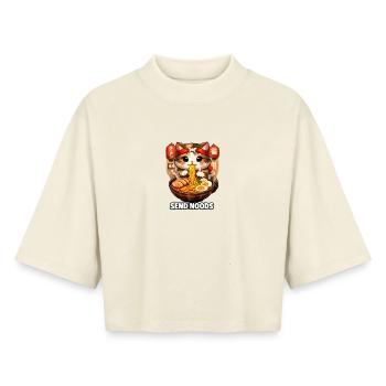 ramen - Boxy Women's Recycled 1/2 Sleeved T-Shirt by Stanley/Stella - soft Ecru - Front - AI Model Female 172 dark (172cm)