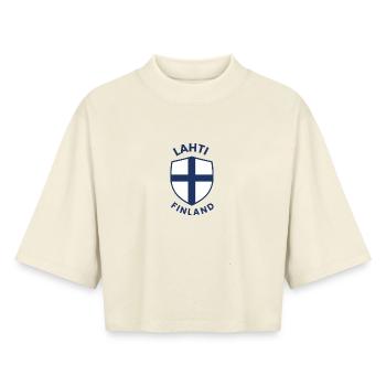 Lahti-Finnland-Schildemblem - Boxy Frauen Recyceltes 1/2 Sleeved T-Shirt by Stanley/Stella - Natur - Vorne - AI Model Female 172 dark (172cm)
