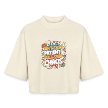Pediatric Nurse Pint-Sized Patients Children Nurse - Boxy Frauen Recyceltes 1/2 Sleeved T-Shirt by Stanley/Stella - Natur - Vorne - AI Model Female 172 dark (172cm)