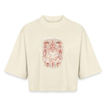 Romance sombre Booktok Tu ne me fais pas peur - T-shirt femme coupe boxy recyclé manches mi-longues Stanley/Stella - écru doux - Devant - AI Model Female 172 dark (172cm)