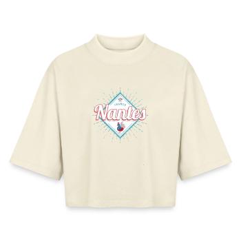 Nantes Pays de la Loire France Souvenir - Boxy Women's Recycled 1/2 Sleeved T-Shirt by Stanley/Stella - soft Ecru - Front - AI Model Female 172 dark (172cm)