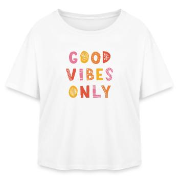 Réservé aux bonnes vibrations - T-shirt femme coupe décontractée en coton modal Stanley/Stella - blanc - Devant - AI Model Female 172 light (172cm)