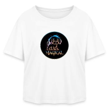 Magic Puppy - Relaxed Fit Women's Modal Cotton T-Shirt by Stanley/Stella - white - Front - AI Model Female 172 light (172cm)