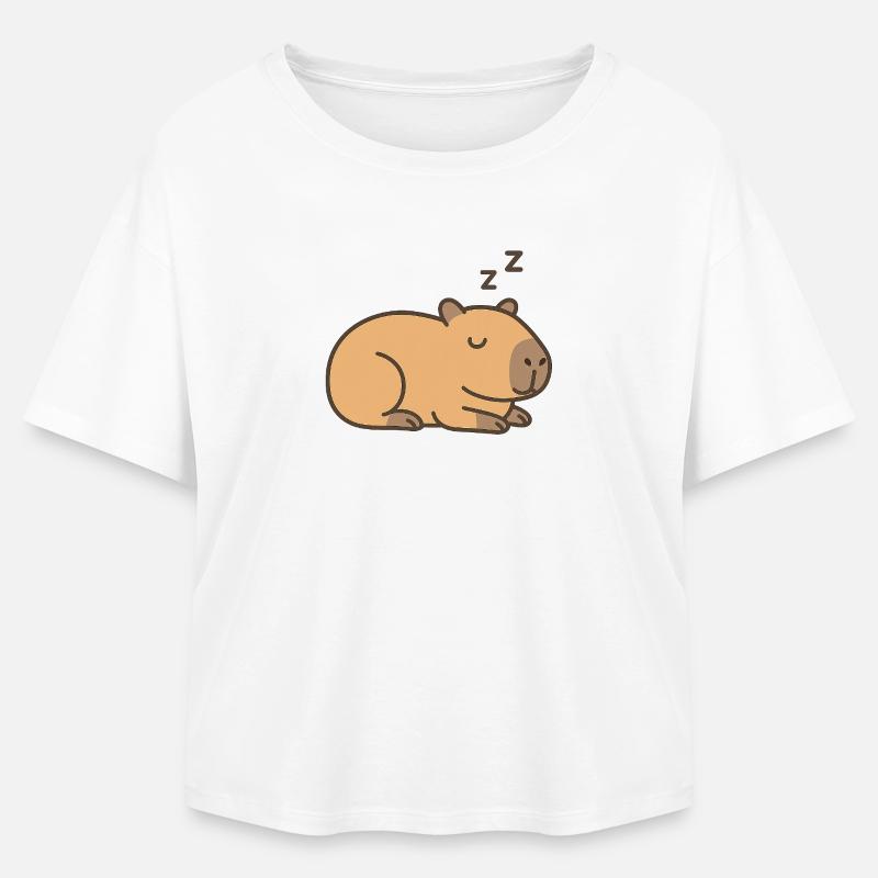 Sleeping capybara - Relaxed Fit Women's Modal Cotton T-Shirt by Stanley/Stella - white