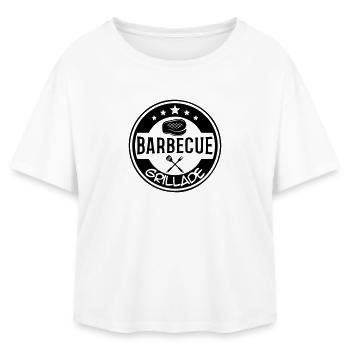 BBQ grill logo - Relaxed Fit Women's Modal Cotton T-Shirt by Stanley/Stella - white - Front - AI Model Female 172 light (172cm)