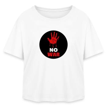 No war - Relaxed Fit Women's Modal Cotton T-Shirt by Stanley/Stella - white - Front - AI Model Female 172 light (172cm)