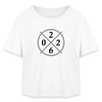 2026 Symbol - Relaxed Fit Women's Modal Cotton T-Shirt by Stanley/Stella - white - Front - AI Model Female 172 light (172cm)
