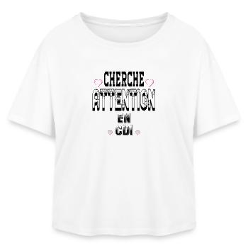 Seek attention on a permanent contract - Relaxed Fit Women's Modal Cotton T-Shirt by Stanley/Stella - white - Front - AI Model Female 172 light (172cm)