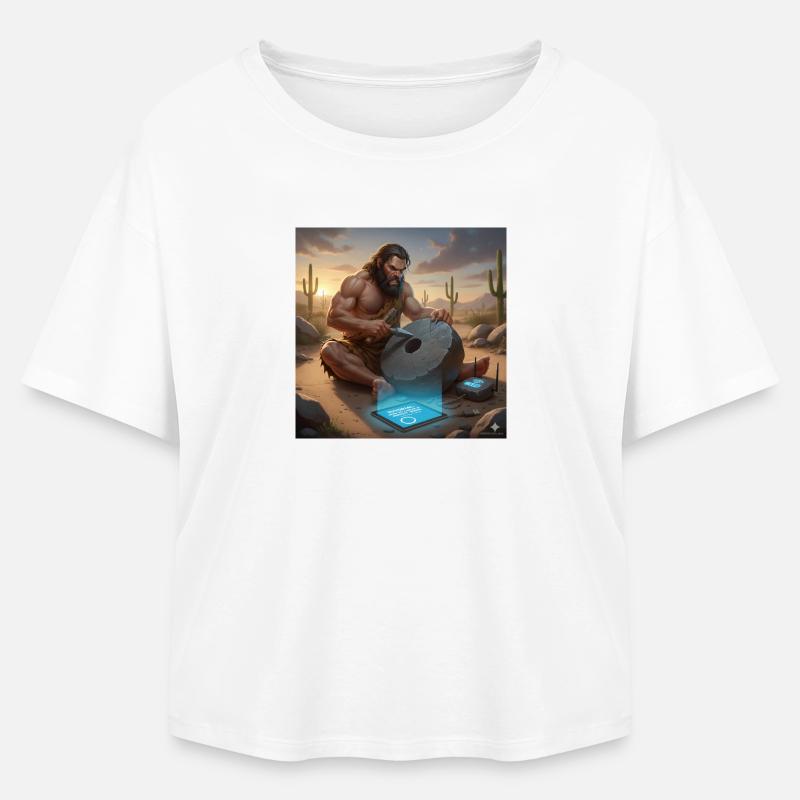 Caveman Tech Support – Das erste Tutorial - Relaxed Fit Frauen Modal Cotton T-Shirt von Stanley/Stella - Weiß