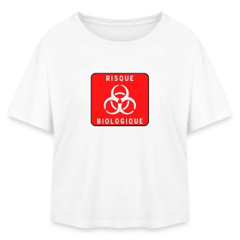 Panneau danger biologique, risque infectieux, mati - T-shirt femme coupe décontractée en coton modal Stanley/Stella - blanc - Devant - AI Model Female 172 light (172cm)