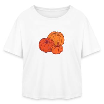 Cartoon-Stil Kürbisse - Relaxed Fit Frauen Modal Cotton T-Shirt von Stanley/Stella - Weiß - Vorne - AI Model Female 172 light (172cm)