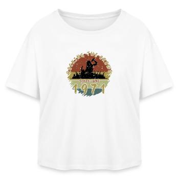55. Geburtstag Rocking the crowd SNG 06/1971 - Relaxed Fit Frauen Modal Cotton T-Shirt von Stanley/Stella - Weiß - Vorne - AI Model Female 172 light (172cm)